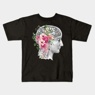 Brain Floral, Mental Health Matters Kids T-Shirt